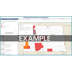 North Dakota Fire Declarations and Burn Restrictions Map